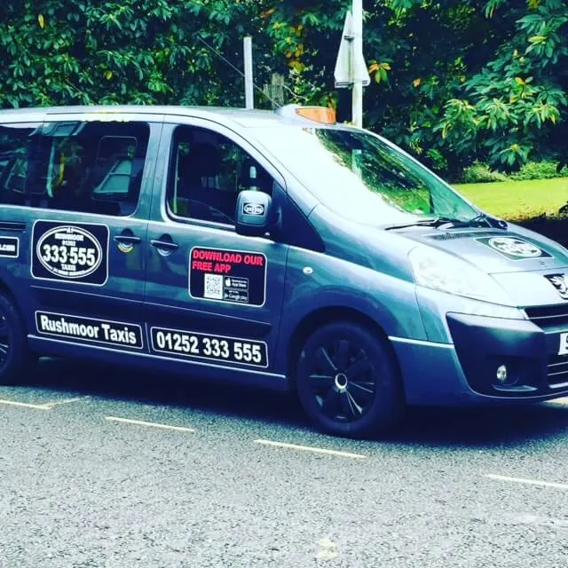 Rushmoor Taxis advertisements — single doors