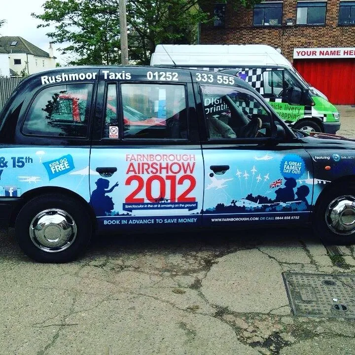 Rushmoor Taxis advertisements — super sides